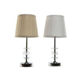 Настолна лампа Home ESPRIT Бял Бежов Металик Метал 25 W 220 V 20 x 20 x 43 cm (2 броя)