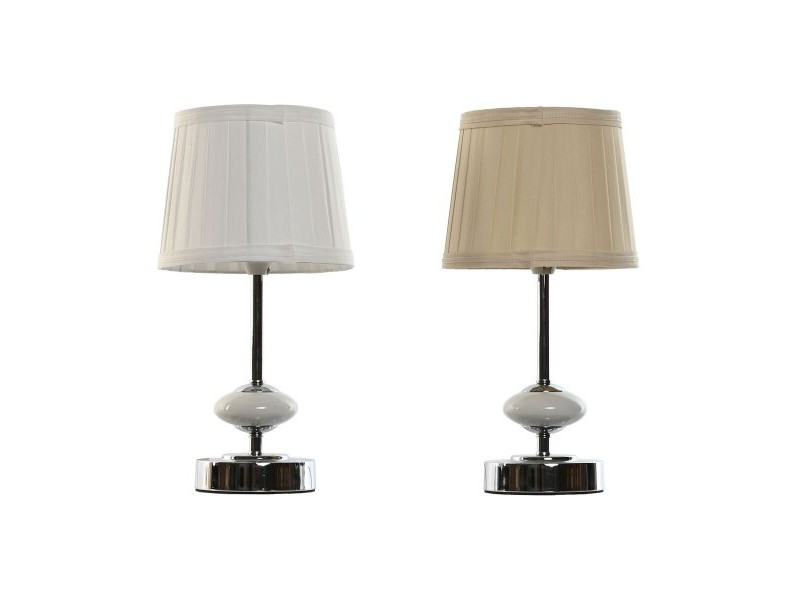 Настолна лампа Home ESPRIT Бял Бежов Метал Порцелан 20 W 220 V 17,5 x 17,5 x 35 cm (2 броя) Настолна лампа Home ESPRIT Бял Бежов Метал Порцелан 20 W 220 V 17,5 x 17,5 x 35 cm (2 броя)