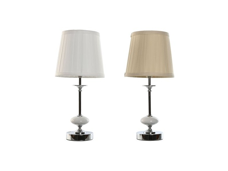 Настолна лампа Home ESPRIT Бял Бежов Метал Порцелан 25 W 220 V 20 x 20 x 44 cm (2 броя) Настолна лампа Home ESPRIT Бял Бежов Метал Порцелан 25 W 220 V 20 x 20 x 44 cm (2 броя)