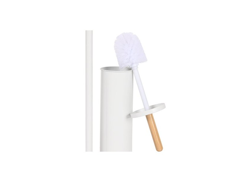 Поставка за Тоалетна Хартия Home ESPRIT Бял Естествен Метал Бамбук 22 x 16 x 68 cm