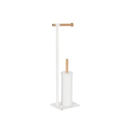 Поставка за Тоалетна Хартия Home ESPRIT Бял Естествен Метал Бамбук 22 x 16 x 68 cm