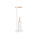 Поставка за Тоалетна Хартия Home ESPRIT Бял Естествен Метал Бамбук 22 x 16 x 68 cm