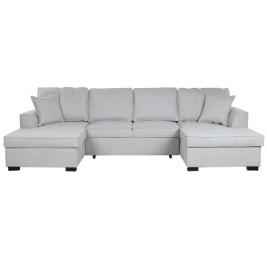 Разтегателен диван Home ESPRIT Сив Модерен 298 x 154 x 92 cm