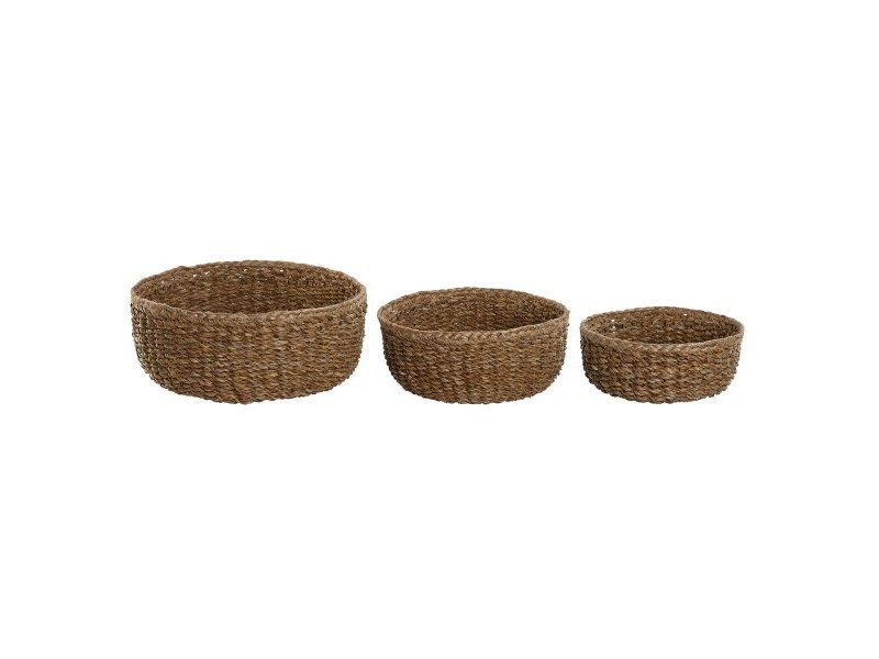 Игра на Кошници Home ESPRIT Естествено влакно Boho 30 x 30 x 13 cm