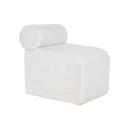 Табуретка Home ESPRIT Бял полиестер Дървен MDF 48 x 69 x 63 cm