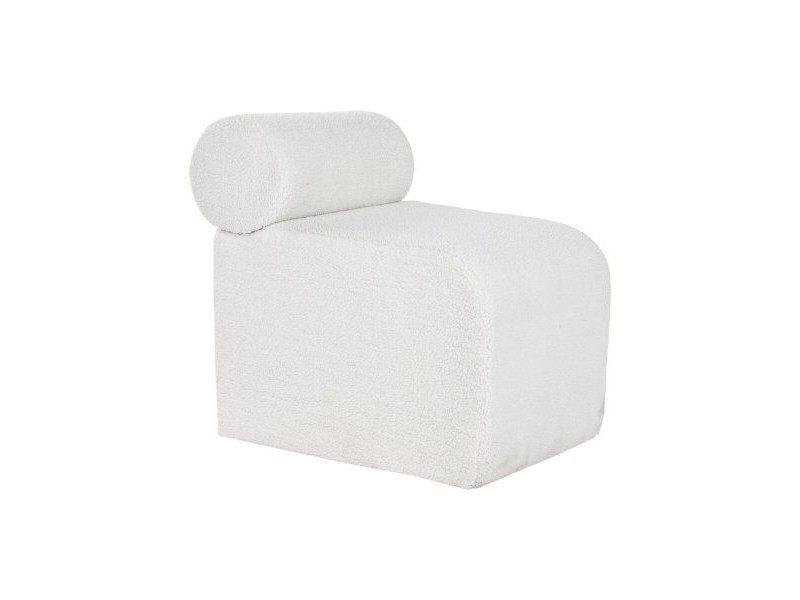 Табуретка Home ESPRIT Бял полиестер Дървен MDF 48 x 69 x 63 cm