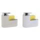 Дозатор за Сапун Home ESPRIT Бял Бежов полистирен ABS 17 x 7,5 x 15 cm (2 броя)