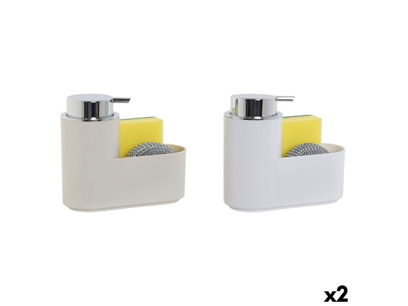 Дозатор за Сапун Home ESPRIT Бял Бежов полистирен ABS 17 x 7,5 x 15 cm (2 броя)