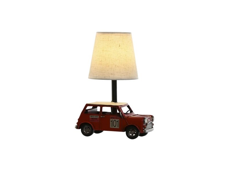 Настолна лампа Home ESPRIT Бял Червен лен Метал 20 x 14 x 27 cm