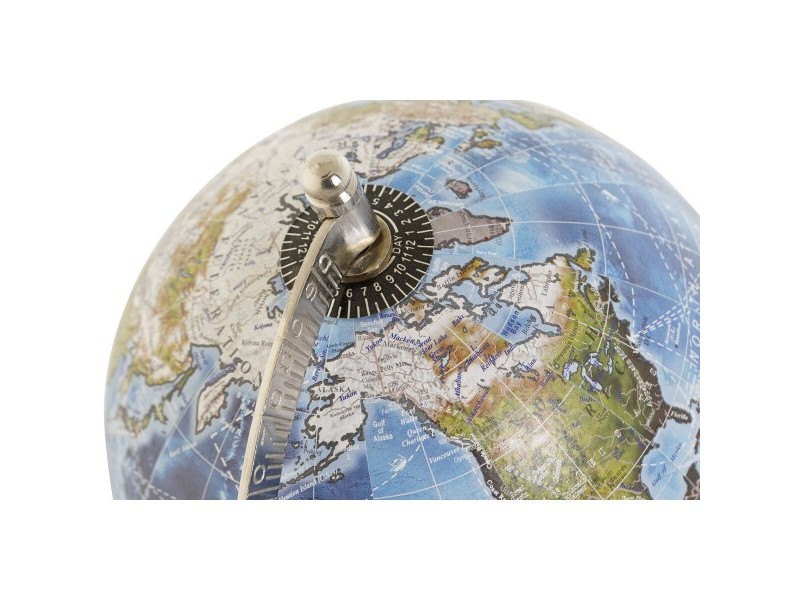 Глобус Home ESPRIT Син Кафяв PVC Дърво манго 14 x 12 x 20 cm