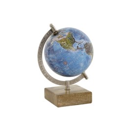 Глобус Home ESPRIT Син Кафяв PVC Дърво манго 14 x 12 x 20 cm