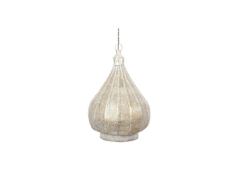 Полилей Home ESPRIT Бял Златен Метал 40 W 40 x 40 x 55 cm