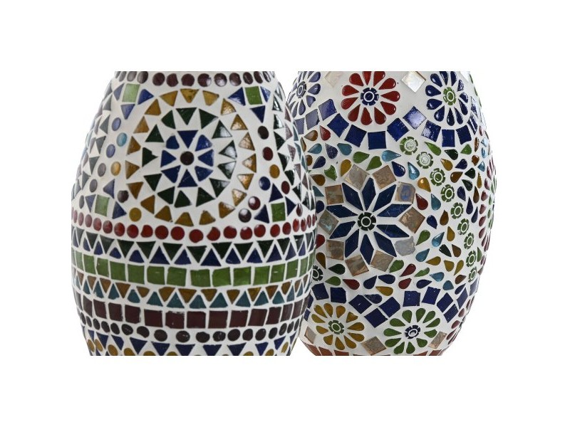 Настолна лампа Home ESPRIT Многоцветен Алуминий Кристал 220 V 14 x 14 x 19 cm (2 броя)