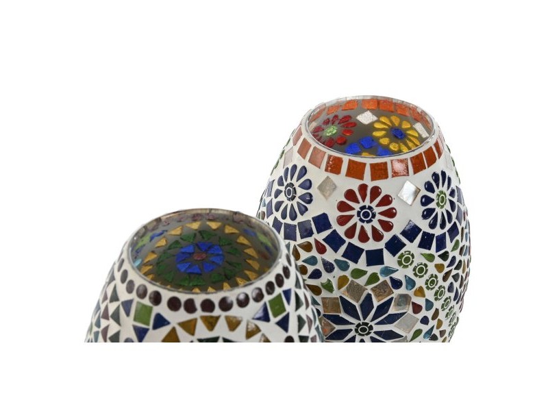 Настолна лампа Home ESPRIT Многоцветен Алуминий Кристал 220 V 14 x 14 x 19 cm (2 броя)