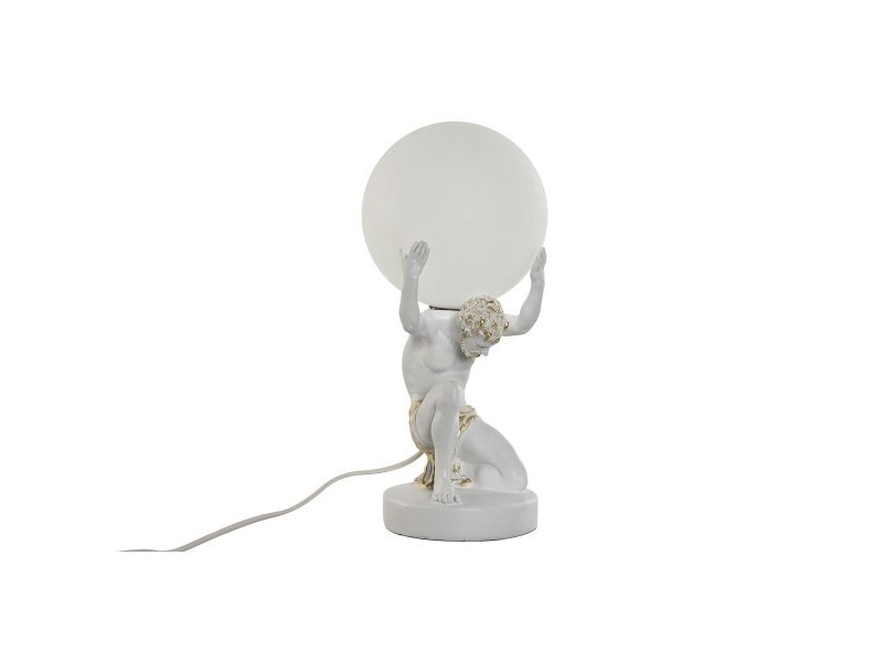 Настолна лампа Home ESPRIT Бял Златен Смола Пластмаса 220 V 14 x 14 x 32 cm