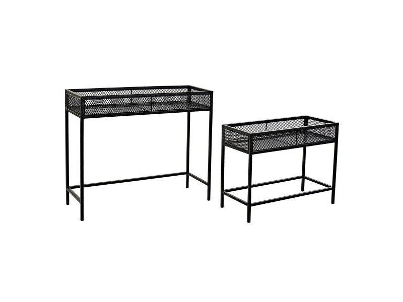 Комплект саксии Home ESPRIT Черен Метал 70 x 25 x 60 cm
