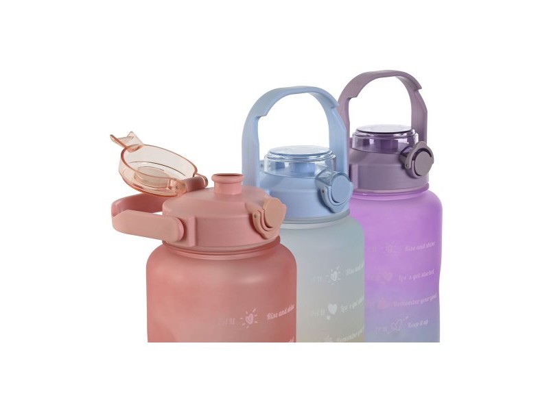 Бутилка за вода Home ESPRIT Син Розов цвят тюркоаз Люляк полипропилен PET 2 L (3 броя)