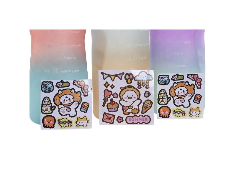 Бутилка за вода Home ESPRIT Син Розов цвят тюркоаз Люляк полипропилен PET 2 L (3 броя)