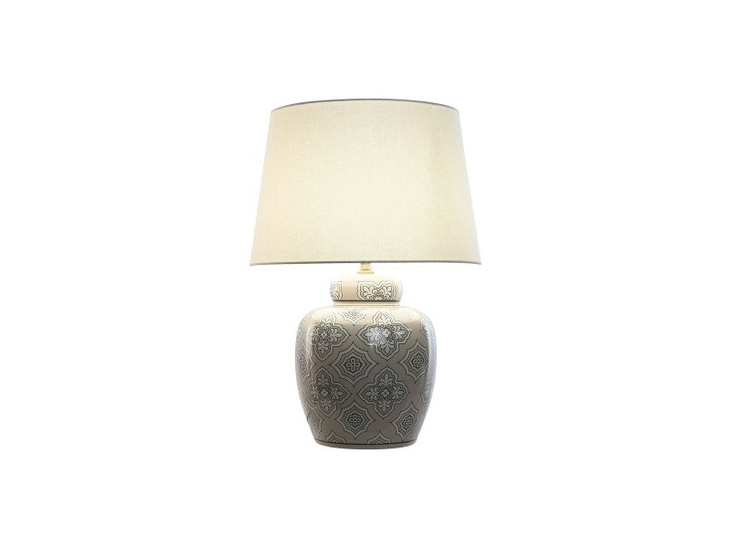 Настолна лампа Home ESPRIT Бял Бежов Керамика 50 W 220 V 43,5 x 43,5 x 61 cm