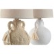 Настолна лампа Home ESPRIT Бял Бежов Керамика 220 V 15 x 15 x 28 cm (2 броя)