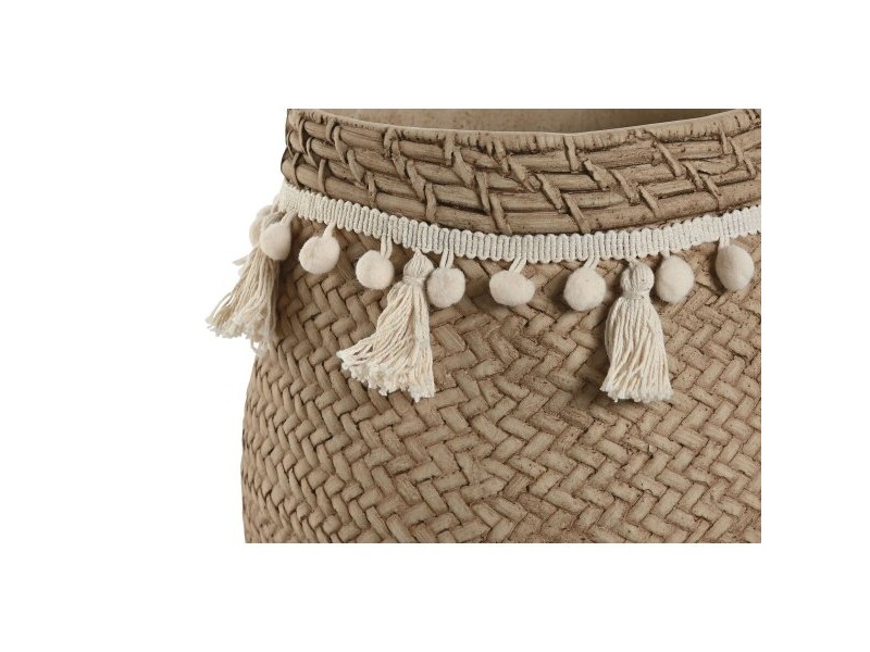 Комплект саксии Home ESPRIT Светло кафяв Цимент Тропически 30 x 29 x 25 cm