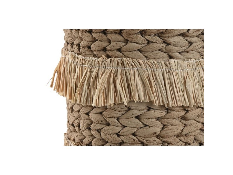 Комплект саксии Home ESPRIT Кафяв Рафия Цимент Тропически 23 x 22 x 25 cm