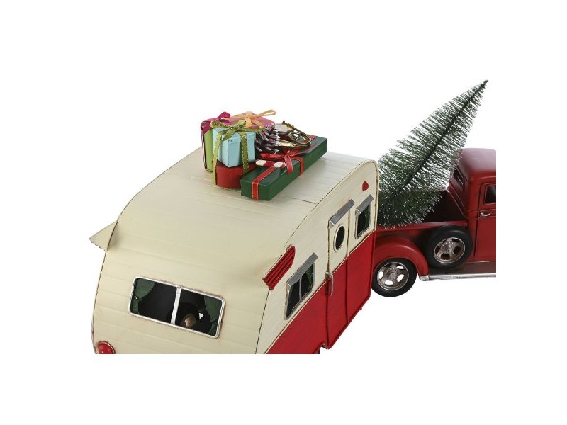 Коледна Украса Home ESPRIT Червен Караван 73 x 19 x 28,5 cm