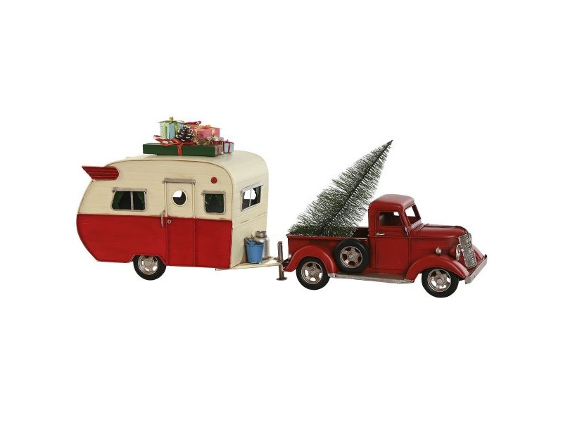 Коледна Украса Home ESPRIT Червен Караван 73 x 19 x 28,5 cm
