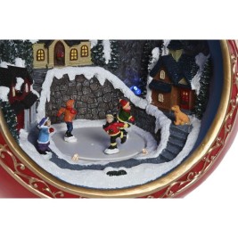 Коледна Украса Home ESPRIT Червен Златен Музикален 26,5 X 24 X 27 cm
