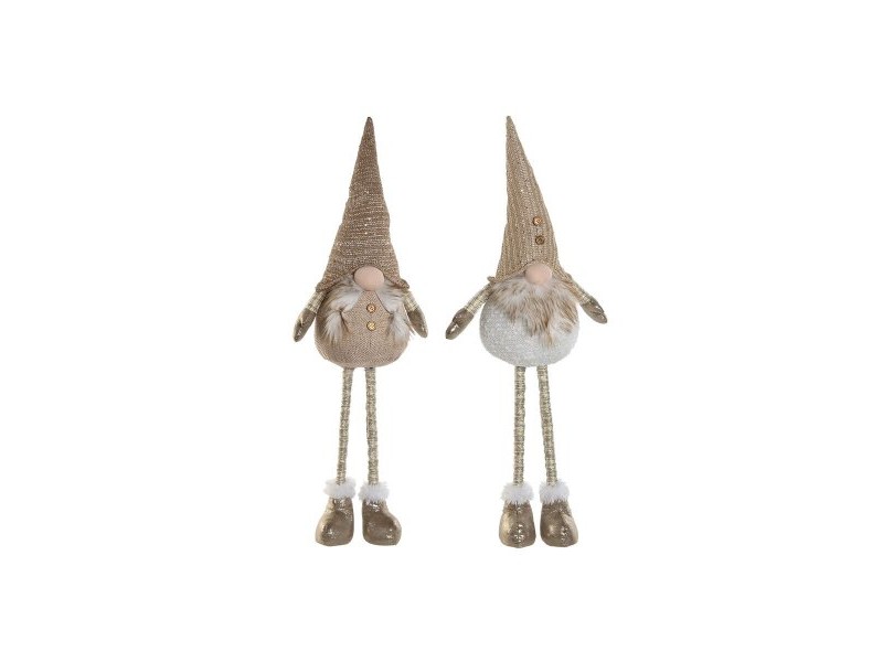 Коледна Украса Home ESPRIT Бял Бежов Гном 30 x 20 x 58 cm (2 броя)