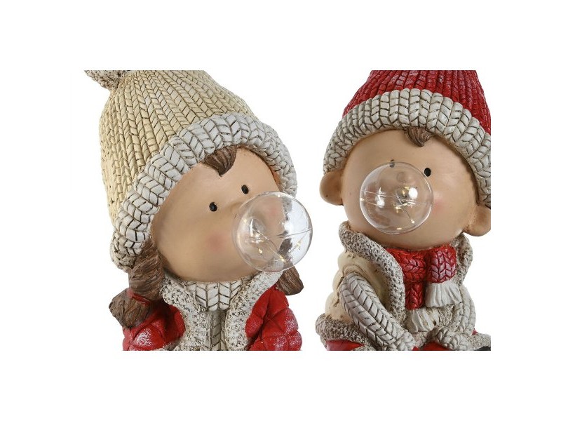 Коледна Украса Home ESPRIT Бял Червен Зелен 20,5 x 23 x 51 cm (2 броя)