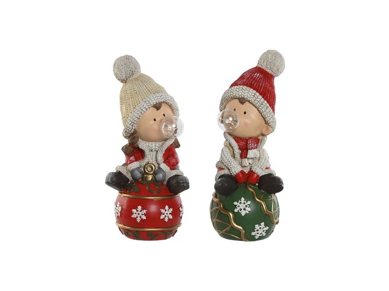 Коледна Украса Home ESPRIT Бял Червен Зелен 20,5 x 23 x 51 cm (2 броя)