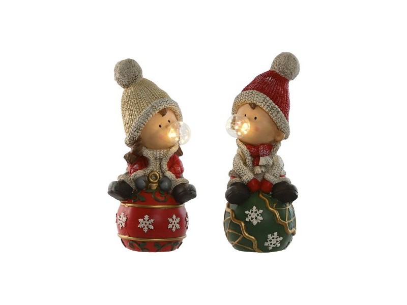 Коледна Украса Home ESPRIT Бял Червен Зелен 20,5 x 23 x 51 cm (2 броя)