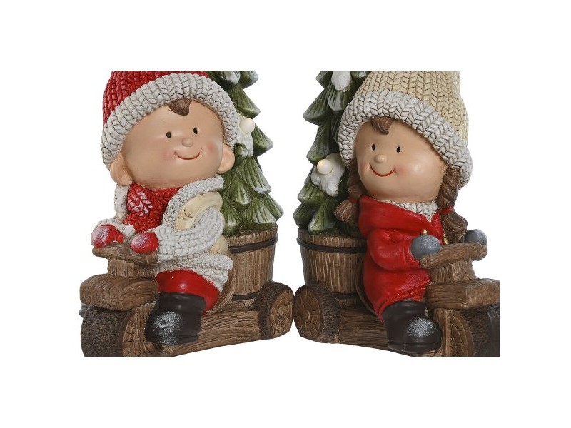 Коледна Украса Home ESPRIT Червен Зелен 31,5 x 20 x 50 cm (2 броя)