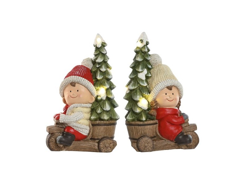 Коледна Украса Home ESPRIT Червен Зелен 31,5 x 20 x 50 cm (2 броя)