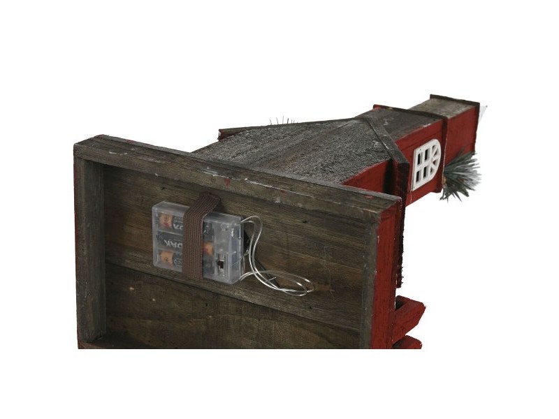 Коледна Украса Home ESPRIT Бял Червен 27 x 18 x 56 cm (2 броя)