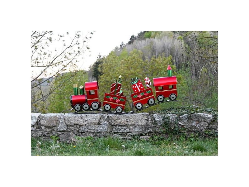 Коледна Украса Home ESPRIT Червен Зелен Влак 133 x 24 x 52 cm
