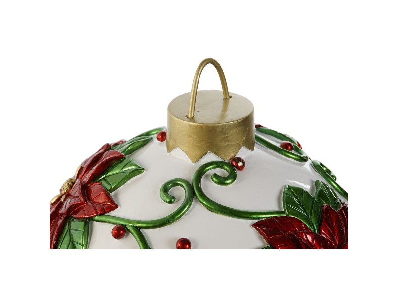 Коледна топка Home ESPRIT Червен Зелен Смола 24 x 24 x 28 cm (2 броя)