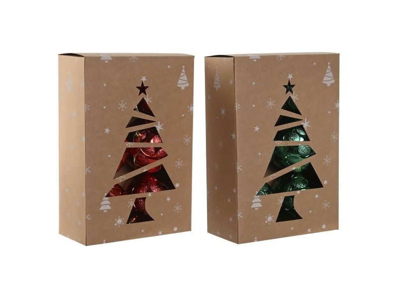Коледни топки Home ESPRIT Червен Зелен PVC 20 x 10 x 30 cm (2 броя)