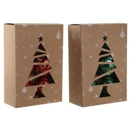 Коледни топки Home ESPRIT Червен Зелен PVC 20 x 10 x 30 cm (2 броя)