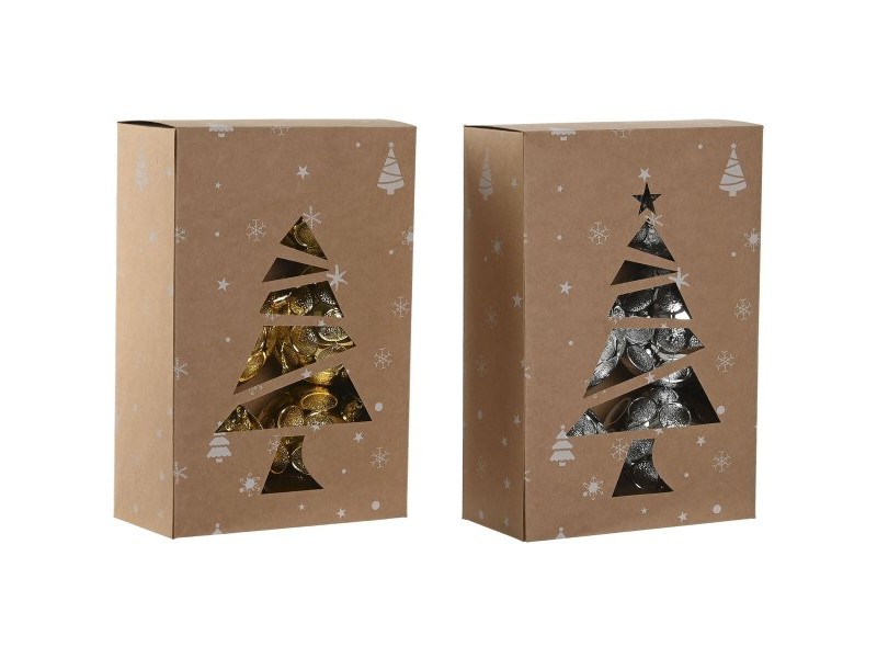 Коледни топки Home ESPRIT Златен Сребрист PVC 20 x 10 x 30 cm (2 броя)
