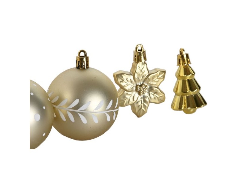 Коледни топки Home ESPRIT Златен PVC 24 x 6 x 35 cm