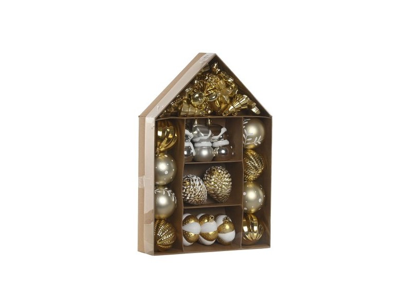 Коледни топки Home ESPRIT Златен PVC 24 x 6 x 35 cm