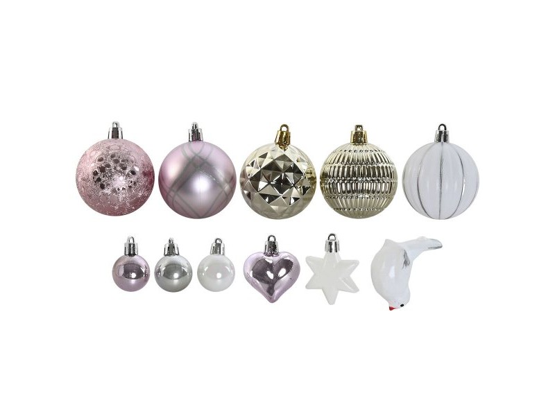 Коледни топки Home ESPRIT Розов PVC 25 x 6 x 25 cm