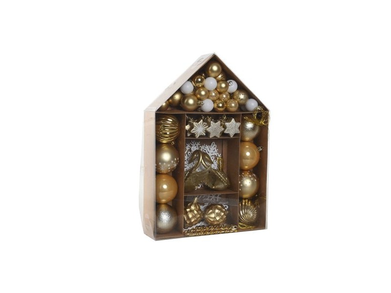Коледни топки Home ESPRIT Златен полиетилен 28 x 7 x 40 cm (70 piezas)