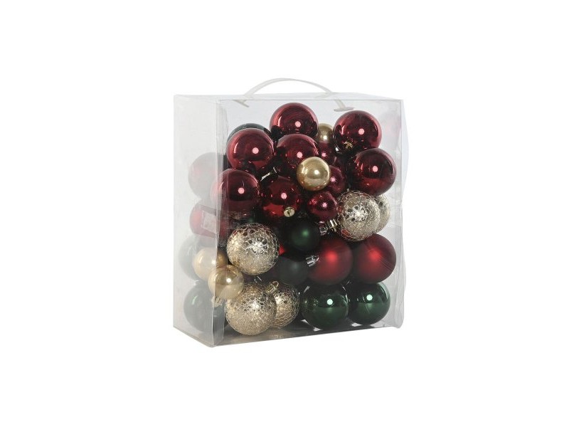 Коледни топки Home ESPRIT Червен Зелен полиетилен 27 x 12 x 25 cm (50 Части)