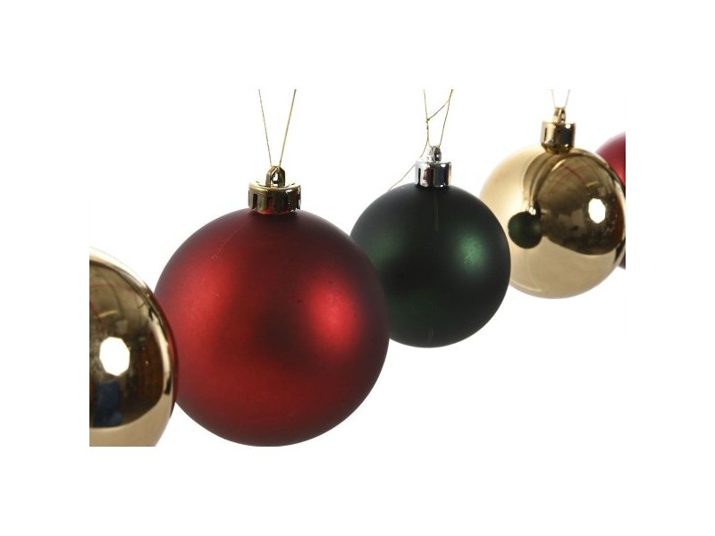 Коледни топки Home ESPRIT Червен Зелен полиетилен 25 x 25 x 25 cm (41 Части)