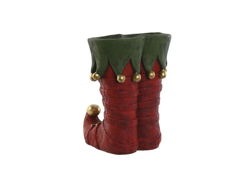 Саксия Home ESPRIT Червен Зелен Златен Магнезиев Елф 31,5 x 29 x 38 cm Коледа