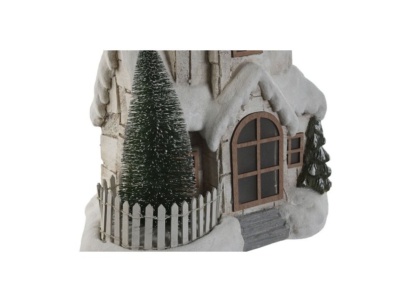 Ярка декорация Home ESPRIT Бял Зелен Естествен Къща 35 x 20 x 51 cm