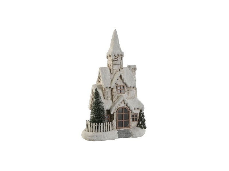 Ярка декорация Home ESPRIT Бял Зелен Естествен Къща 35 x 20 x 51 cm